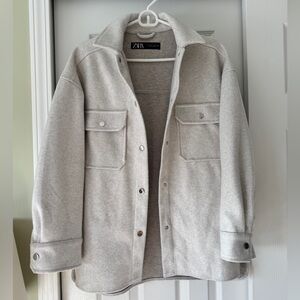 Zara Light Gray Wool Blend Jacket